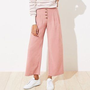 Cropped Pink Linen Pants